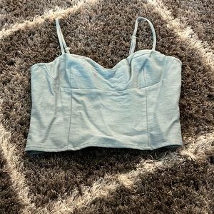 blue crop top